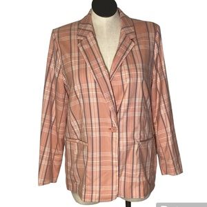 LC Lauren Conrad plaid single breasted blazer size XXL NWT